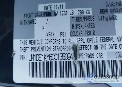 2012 Mazda Mazda2 Sport из США, поврежденный, VIN JM1DE1KY6C0135094